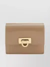 Ferragamo Leather Wallet With Front Flap Pocket