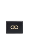 FERRAGAMO LEATHER WALLET WITH ICONIC GANCINI DETAIL
