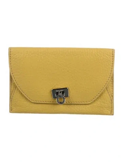 Pre-owned Ferragamo Leather Wallet In Yellow