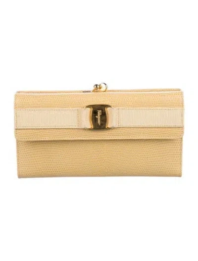 Pre-owned Ferragamo Leather Wallet In Yellow