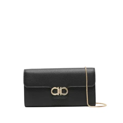 Ferragamo Leather Wallets & Pures In Black