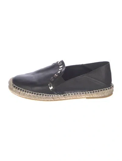 Pre-owned Ferragamo Leather Whipstitch Trim Espadrilles In Blue