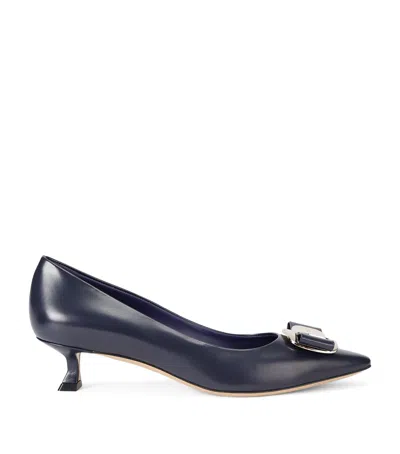 Ferragamo Leather Zelma Pumps 40 In Blue