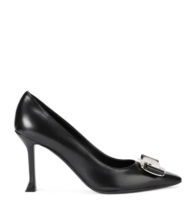 Ferragamo Leather Zelma Pumps 85 In Black