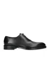 Ferragamo Leather Zip-detail Derby Shoes In Black