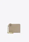 Ferragamo Leather Credit Card Holder In Neutral