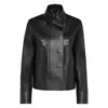 Ferragamo Leather Jacket In Black