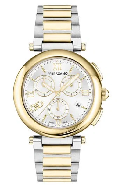 Ferragamo Legacy Chronograph Bracelet Watch, 40mm In Multi