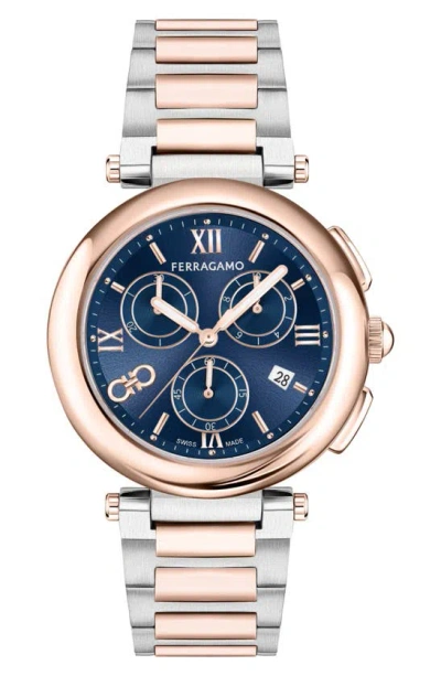 Ferragamo Legacy Chronograph Bracelet Watch, 40mm In Gold