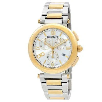 Pre-owned Ferragamo Legacy Chronograph Quartz Silver Dial Ladies Watch Sfu200423
