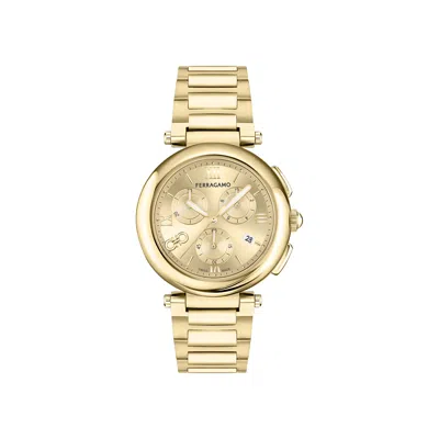 Pre-owned Ferragamo Legacy Chronograph Watch 'gold' | Women's Size Onesize