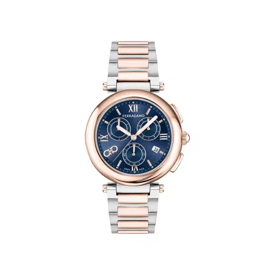 Pre-owned Ferragamo Legacy Chronograph Watch 'two-tone' | Gold | Women's Size Onesize