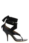 Ferragamo Leather Sandal With Open Toe And Roll-up Strap