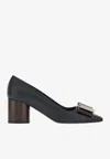 Ferragamo Lena 60 Double-bow Nappa Leather Pumps In Black