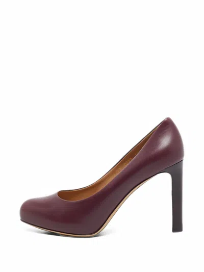 Pre-owned Ferragamo Leo Platform Pumps In Purple