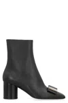 Ferragamo Women's Leonia Leather Ankle Boots In Black