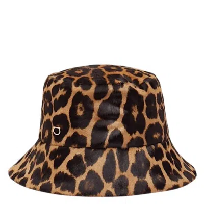 Ferragamo Leopard Print Bucket Hat In Brown
