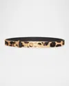 Ferragamo Leopard-print Leather Belt In Brown