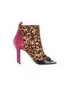 Ferragamo Leopard-print Peep-toe Booties In Multicolor Calf Hair In Multi