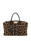 Ferragamo Leopard Print Studio Soft Large Tote In Animal Print