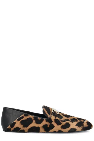FERRAGAMO LEOPARD PRINTED SLIP-ON FLAT SHOES
