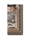 Ferragamo Silk Foulard Animal Pattern Rectangular Design In Brown