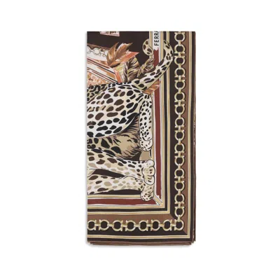FERRAGAMO FERRAGAMO LEOPARD-PRINT SILK SCARF