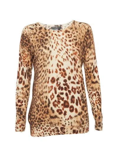 Pre-owned Ferragamo Leopard-print Sweater In Neutrals