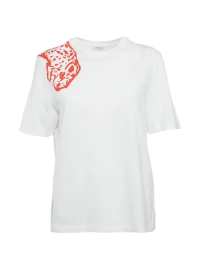 Pre-owned Ferragamo Leopard-print T-shirt In White