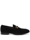 Ferragamo Lester Slip-on Suede Loafers In Black