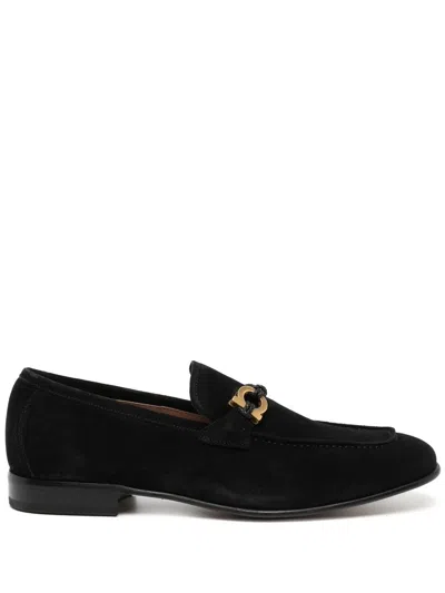 Ferragamo Lester Slip-on Suede Loafers In Black