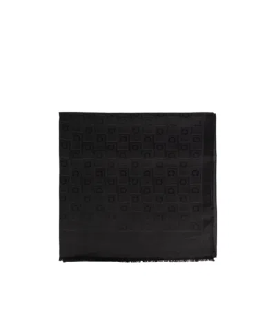 Ferragamo Letter Pattern Scarf In Black