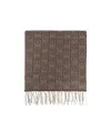 Ferragamo Letter Pattern Scarf In Brown