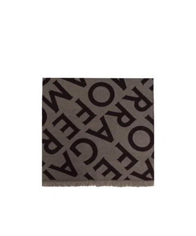 Ferragamo Monogram Wool Scarf In Multi