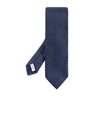 Ferragamo Lettered Tie In Blue