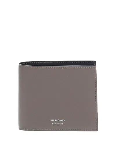 Ferragamo Lettering Logo Wallet In Sand