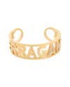 Ferragamo Rhinestone-embellished Cuff Bracelet In Gold