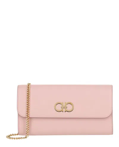 Ferragamo Liberty Gancini Clutch In Pink