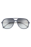 Ferragamo Lifestyle 60mm Aviator Sunglasses In Blue/blue Gradient