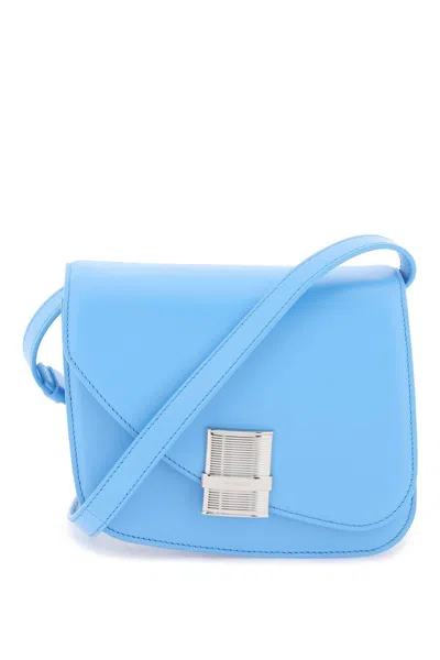 Ferragamo Light Blue Calf Leather Crossbody Handbag For Women In Burgundy