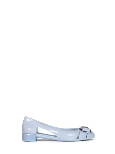 Ferragamo Light Blue Rubber Nara Jelly Ballet Flats