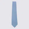 Ferragamo Light Blue Silk Tie In Brown