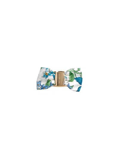 Ferragamo Light Blue Vara Silk Floral Hair Clip
