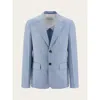 Ferragamo Single Breasted Blazer In Blue