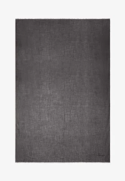Ferragamo Light Cashmere Shawl In Black