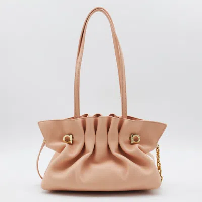 Ferragamo Light Pink Piercing S Leather Top Handle Bag