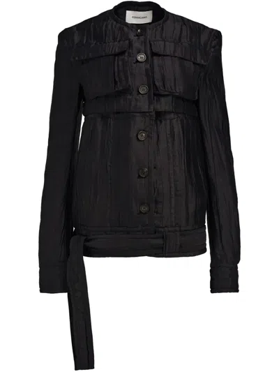 Ferragamo Lightweight Jacket In Black