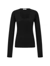 Ferragamo Lightweight Wool Top In Black