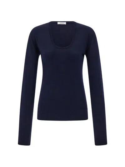 Ferragamo Lightweight Wool Top In Blue