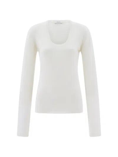 Ferragamo Lightweight Wool Top In Neutral